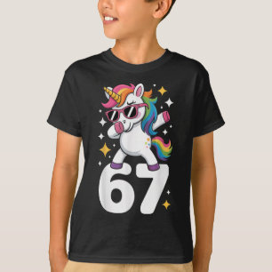 67 Eenhoorn Dabbing Six Seven Meme Grappig T-shirt