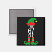 67 Elf Kerst Costume Pyjama 67 Meme Gen Alpha  Magneet (Voorkant / Achterkant)
