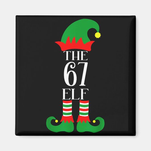 67 Elf Kerst Costume Pyjama 67 Meme Gen Alpha  Magneet (Voorkant)