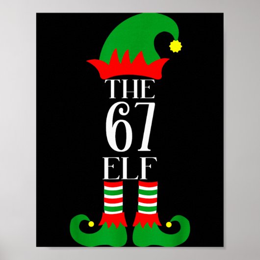 67 Elf Kerst Costume Pyjama 67 Meme Gen Alpha  Poster (Voorkant)
