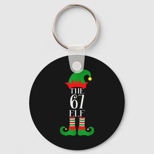 67 Elf Kerst Costume Pyjama 67 Meme Gen Alpha  Sleutelhanger (Voorkant)