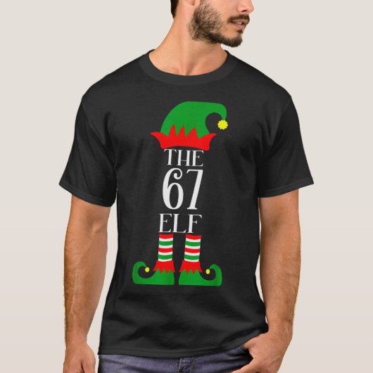 67 Elf Kerst Costume Pyjama 67 Meme Gen Alpha T-shirt (Voorkant)