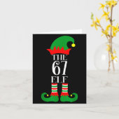 67 Elf Kerst Costuum Pyjama 67 Meme Gen Alpha Kaart (Gele Bloem)