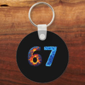 67 Fire Ice Number Funny Six Seven Meme 6 7  Sleutelhanger (Voorkant)