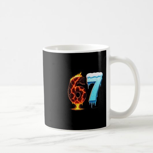 67 Fire Ice Nummer Zes Zeven Meme 67 Alpha Jargon Koffiemok (Rechts)