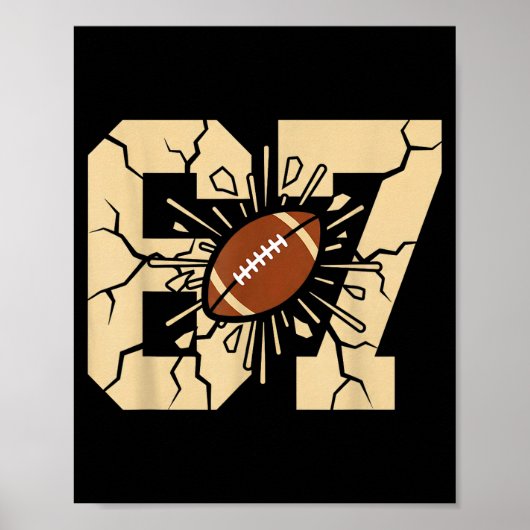 67 Football Six Seven 6 7 Meme - Funny 6-7 Drip Am Poster (Voorkant)