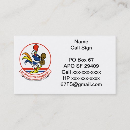 67 FS-Visitekaartje Visitekaartje (Voorkant)