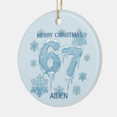 67 Funny 6 7 Six Seven Personalized Christmas Keramisch Ornament (Links)