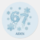 67 Funny 6 7 Six Seven Personalized Christmas Ronde Sticker (Voorkant)