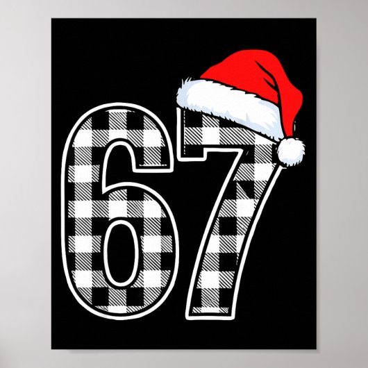 67 Funny Christmas Plaid Kids Xmas 6 7  Poster (Voorkant)