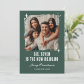 67 Funny Ho Ho Ho Photo Christmas Feestdagenkaart (Staand voorkant)