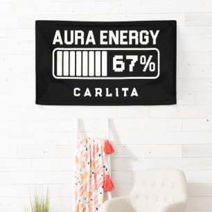 67 Funny Meme Aura Energy bij 67 Six Seven Meme Ge Spandoek