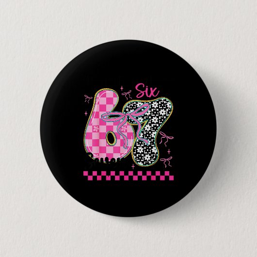 67 Funny Meme Filled With Hearts Six Seven Valenti Ronde Button 5,7 Cm (Voorkant)