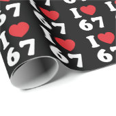 67 Funny Meme I Love Six Seven 67th Birthday Cadeaupapier (Rol Hoek)