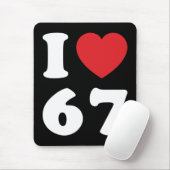 67 Funny Meme I Love Six Seven 67th Birthday Muismat (Met muis)