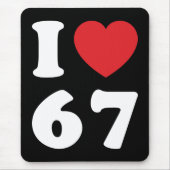 67 Funny Meme I Love Six Seven 67th Birthday Muismat (Voorkant)