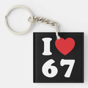 67 Funny Meme I Love Six Seven 67th Birthday Sleutelhanger