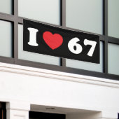 67 Funny Meme I Love Six Seven 67th Birthday Spandoek (Buitenkant Gebouw)