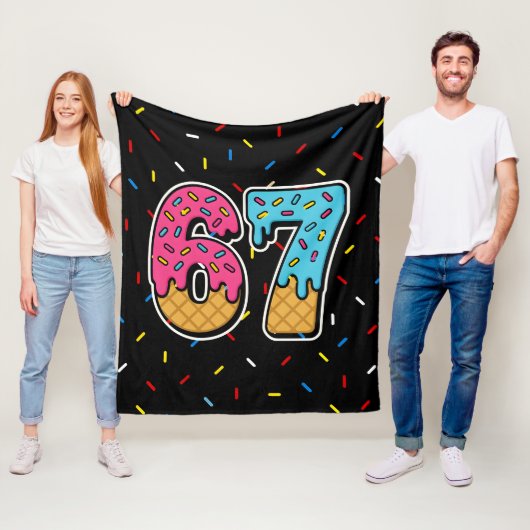 67 Funny Meme Ice Cream Six Seven Gen Alpha Fleece Deken (In situ)