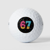 67 Funny Meme Ice Cream Six Seven Gen Alpha Golfballen (Voorkant)