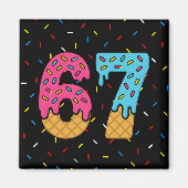 67 Funny Meme Ice Cream Six Seven Gen Alpha Magneet (Voorkant)