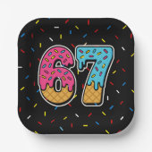 67 Funny Meme Ice Cream Six Seven Gen Alpha Papieren Bordje (Voorkant)