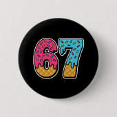 67 Funny Meme Ice Cream Six Seven Gen Alpha Ronde Button 5,7 Cm (Voorkant)