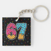 67 Funny Meme Ice Cream Six Seven Gen Alpha Sleutelhanger (Achterkant)