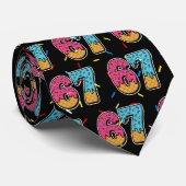 67 Funny Meme Ice Cream Six Seven Gen Alpha Stropdas (Opgerold)