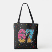 67 Funny Meme Ice Cream Six Seven Gen Alpha Tote Bag (Achterkant)