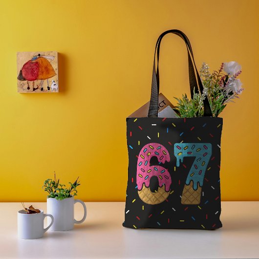 67 Funny Meme Ice Cream Six Seven Gen Alpha Tote Bag