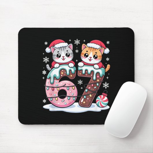 67 Funny Meme Kawaii Cats Christmas Ice Cream Drip Muismat (Met muis)