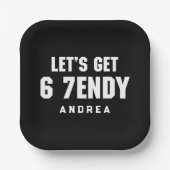 67 Funny Meme Let's get Six Seven Sendy 6 7endy Papieren Bordje (Voorkant)