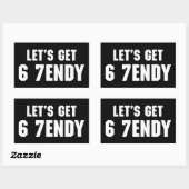 67 Funny Meme Let's get Six Seven Sendy 6 7endy Rechthoekige Sticker (Vel)