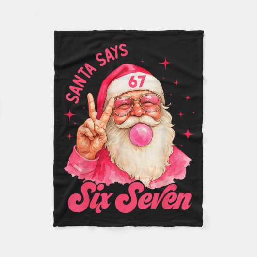 67 Funny Meme Merry Xmas Santa Says Six Seven Chri Fleece Deken (Voorkant)