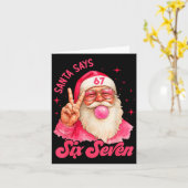 67 Funny Meme Merry Xmas Santa Says Six Seven Chri Kaart (Gele Bloem)