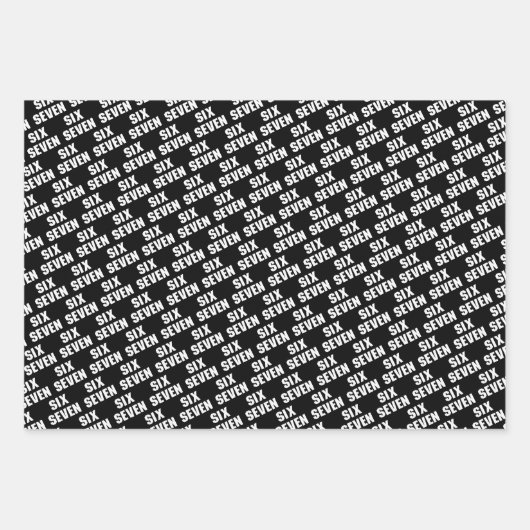 67 Funny Meme Six Seven Gen Alpha Inpakpapier Vel (Voorkant)