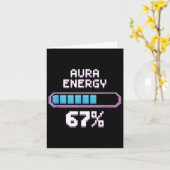 67 Funny Meme Six Seven Gen Alpha Slang Retro Kaart (Gele Bloem)