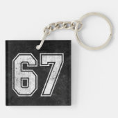 67 Funny Meme Six Seven Gen Alpha Sleutelhanger (Achterkant)