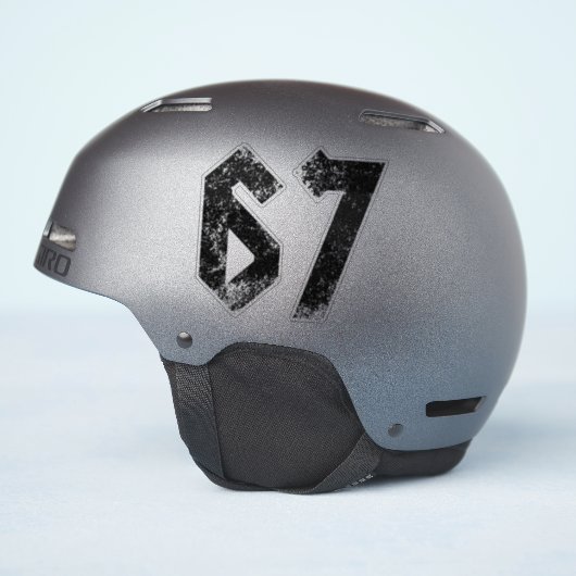 67 Funny Meme Six Seven Gen Alpha Sticker (Helm Zijkant)