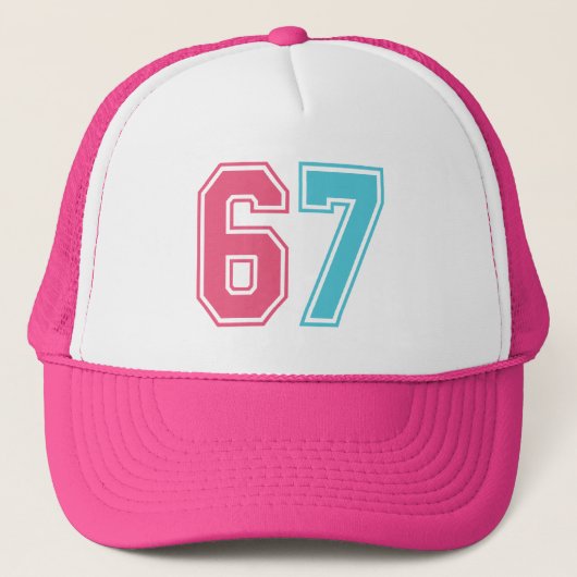67 Funny Meme Six Seven Gen Alpha Trucker Pet (Voorkant)