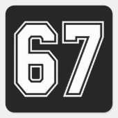 67 Funny Meme Six Seven Gen Alpha Vierkante Sticker (Voorkant)