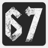 67 Funny Meme Six Seven Gen Alpha Vierkante Sticker (Voorkant)