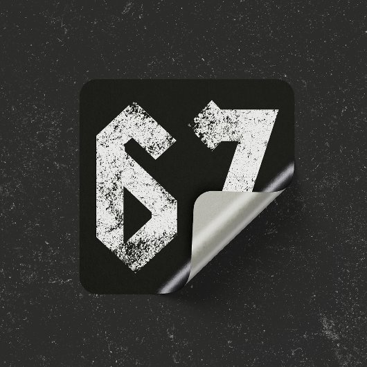 67 Funny Meme Six Seven Gen Alpha Vierkante Sticker