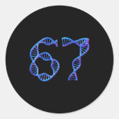 67 Funny Number Meme Dna Replication Molecular Bio Ronde Sticker (Voorkant)