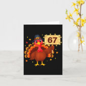 67 Funny Thanksgiving Turkey Meme Six Seven 6 7 Gi Kaart (Gele Bloem)
