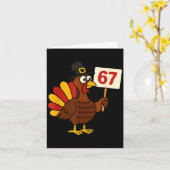 67 Funny Thanksgiving Turkey Meme Six Seven 6 7 Gi Kaart (Gele Bloem)