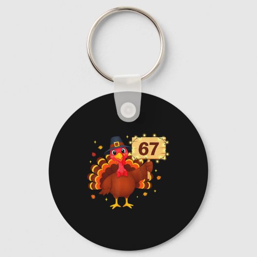 67 Funny Thanksgiving Turkey Meme Six Seven 6 7 Gi Sleutelhanger (Voorkant)