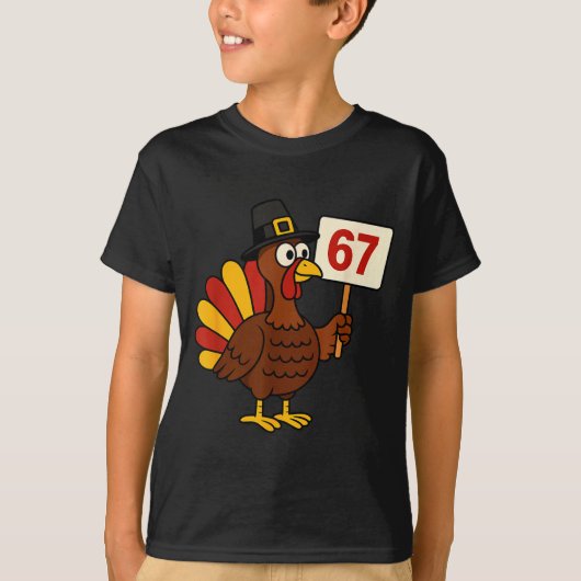 67 Funny Thanksgiving Turkey Meme Six Seven 6 7 Gi T-shirt (Voorkant)