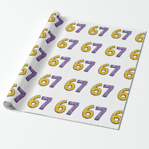 67 Geen enkele betekenis Geel en Paars Cadeaupapier